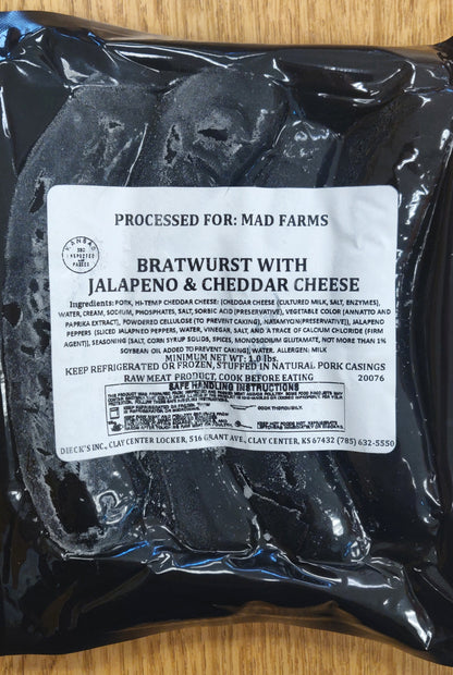 Pork - Jalapeño Cheddar Bratwurst