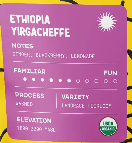 Coffee - Ethiopia Yirgacheffe (Organic)